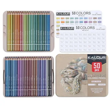 50 De Culori Desen Schiță Stabilit Metalice Colorate Creioane De Colorat, Creioane Colorate Brutfuner Profesia De Artă Pentru Artist