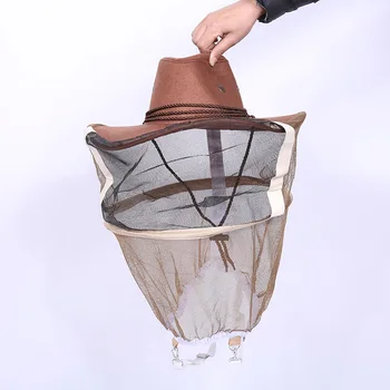 Profesionale Apicultura Pălărie Apicultor Pălărie De Cowboy Anti Tantari Insecte Albine Voal Net Pălărie Plină Față, Pe Gât Wrap Protector