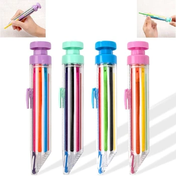 4buc Multicolor Creioane de Rotație Creion Apăsarea Creion Creioane Pentru Copii, Arte Colorate Creion de uz Casnic