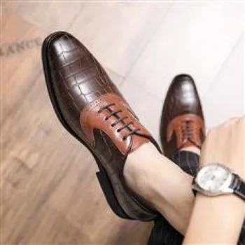 Pantofi din piele Barbati Primavara Respirabil Bocanc din Piele Neagră Pantofi Trendy Stil Britanic de Afaceri Uzura Formale Barbati Casual din Piele