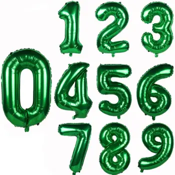 1 buc 32inch Număr Verde Baloane Folie 0-9 Heliu Balon Verde Fericit Ziua de naștere Petrecere de Nunta de Decorare Consumabile