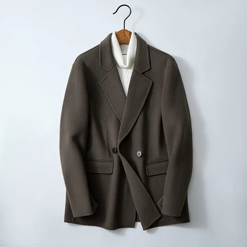 Iarna produse de înaltă 2024 pe noi față-verso de lână pentru bărbați M-3XL jachetă casual moda de tineret populare costum de haină de lână