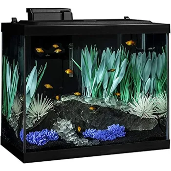 ColorFusion Acvariu De 20 Galoane Rezervor de Pește Kit, Include LED-uri de Iluminat și Decor