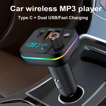 Modulator auto FM Transmitter Wireless Bluetooth 5.0 USB 3.1 Type-C Fast Charger Auto Radio Mp3 Player de Muzică Hands Free Auto Kit