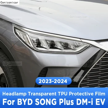 Pentru BYD Song Plus EV DM-am 2023 2024 Exterior Auto Faruri Anti-zero Față Lampă Transparent TPU Film Protector Accesorii