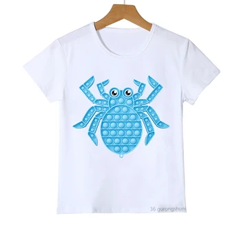 2022 Noi Kawaii Spider Tricou Pops-L Frământa Jucării De Imprimare T-Shirt Pentru Copii Haine Băiat Fată Tricou Unisex Maneca Scurta, Topuri