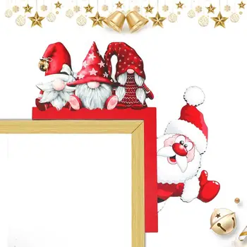 Cadru De Ușă Decor Mos Craciun Gnome Ușa De Crăciun Festivalul De Ornament Din Lemn Drăguț Cadru Unic Semn Colț Decor Pentru Camere De Zi