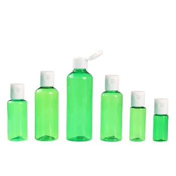 50Pcs Verde Sticlă de Plastic Goală Cosmetice Packa10ml 20 ml 30 ml 50 ml 60 ml 100ml Alb Capac Flip-Portabil de Toner Reîncărcabile Sticla