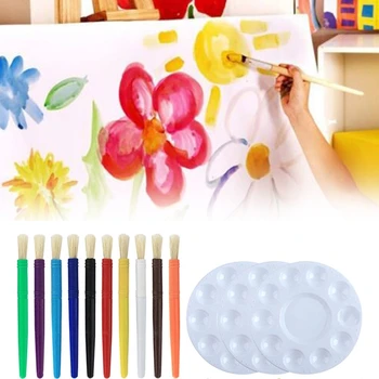 23Pcs Copilul de Artă Set cu Perie de Curățare Cupe Copil Pictura in Acuarela Plastic Pensula Cadou pentru Studenți