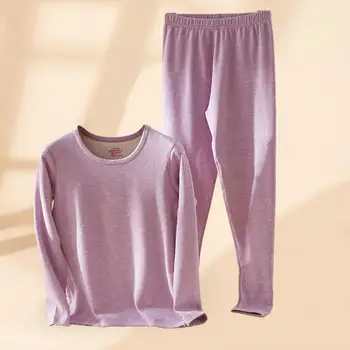 Izmene Lenjerie de corp Termică pentru Femei Fleece Căptușit Strat de Bază Pijama Set de Vreme Rece