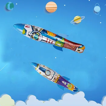 În aer liber de Zbor jucărie de Film de Aluminiu Rachete Gonflabile racheta poate apăsați butonul de ejectare