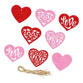 8 Bucăți în Formă de Inimă Tag-uri Cadou de Valentine Tag-uri Cadou pentru Arta Ambarcațiunile de Favoruri de Nunta Aniversare Ambalaj Cadou de Ziua Îndrăgostiților Decor