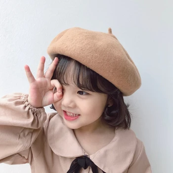 Culoare solidă Copilul Bereta Tricotate Pălărie de Moda pentru Copii Pălării Calde de Toamna Iarna Pictor Capac Pentru Copii Fete Capotei Accesorii Noi