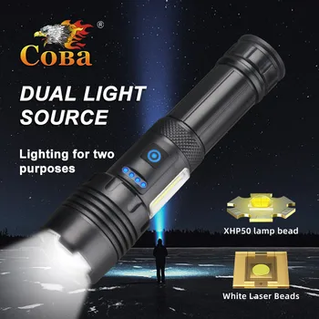 COBA Super XHP120 Puternic Lanterna Led-uri XHP90 de Mare Putere Lanterna Reîncărcabilă Lanterna Tactice 18650 Usb Lampa Camping