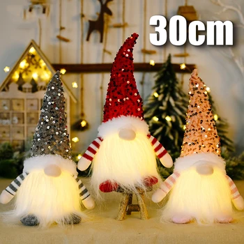1~10BUC Gnome Crăciun Doll Elf 30cm de Lumină Led Ornamente de Crăciun Decoratiuni pentru Casa 2024 Cadou de Anul Nou pentru Copii