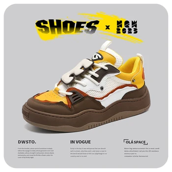 Unisex Adidași Bărbați Dantela-up Culori Amestecate Plat Pantofi Barbati Scăzut Ajuta Platforma Respirabil Toate-meci de Sport Pantofi Casual de Primavara Toamna
