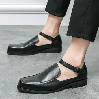Omul De Moda Unic Monkstrap Mocasini Pantofi Confortabil De Conducere Deget De La Picior Pătrat Pentru Bărbați Paiete Bling De Noapte Petrecere În Stil Britanic