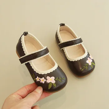 Copii De Moda Casual, Pantofi Fete Pantofi De Prințesă Elevii Toamna Noua Fetelor Talpă Moale Din Piele Pantofi Singur H944