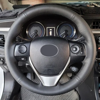 Masina Capac Volan Pentru Toyota E ' Z RAV4 Auris 2013 2014 Corolla iM 2017 Altoi iM 2016 Negru Perforat din Microfibră Piele