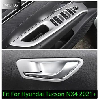 Accesorii auto Cotiera Fereastra de Ridicare Panou de Control Butonul Mânerului Portierei Castron cu Capac Cadru Trim Fit Pentru Hyundai Tucson NX4 2021 2022
