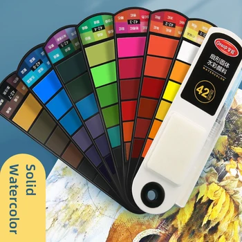 Portabil 18/24/36/42 Culori Solide Vopsea Acuarelă Set Apa De Culoare Pigment Cu Pix Pentru Incepatori Student Pictura De Artă
