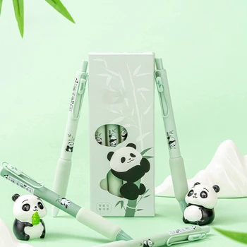 1/4buc Panda Drăguț Gradient de Verde Mecanice, Pixuri cu Gel Grip Moale Apăsați Neutru Stilou pentru a Scrie articole de Papetărie Cadou Rechizite Școlare