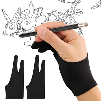 3Pcs Două-Desen cu degetul Mănuși Stânga Dreapta O Mărime antivegetative Tabletă Digitală Pictura Mănușă Elevii Artist Consumabile