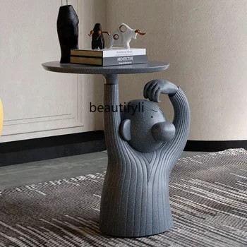 Italiană Minimalist Partea de Masă de Design Creativ Masă Laterală Nordică Modernă, Simplă și Ușoară de Lux Distractiv Partea Masă, mobilier de