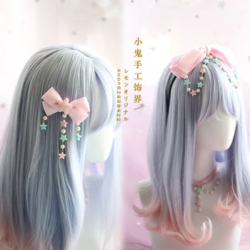 Stil japonez Drăguț Arc MOALE Fata de Benzile de Păr Lolita Frizură Viața de zi cu Zi KC Simplă Bentiță Frizură Clip Partea Stele