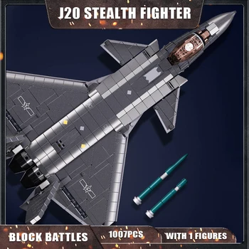 M38-B1187 1007Pcs Cărămizi J-20 Luptător Blocuri/Stealth Fighter Model Cărămizi/Colectare Jucarii Cadou Pentru Copii, pentru Adulți
