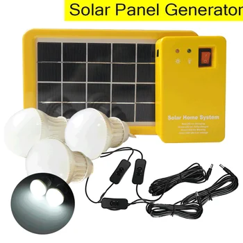 Lumina solara USB Solar Panou Putere Încărcător 3LED Bec Home System Generator Kit Power Bank Lumina de Urgență de Iluminat Interior/Exterior