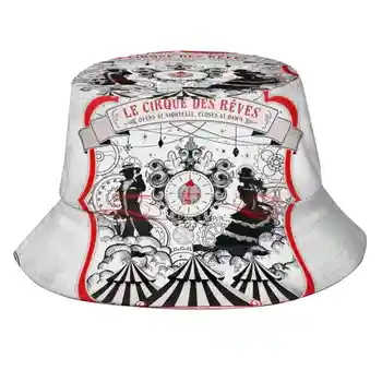 Noaptea La Circ-Light Design Model Imprimat De Călătorie Găleată Pălării Roșii Carnaval Siluetă Întunecată Nor Steampunk Unelte Stele