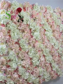 SPR lumina chamapea&Roz deschis seria artificiale de trandafir flori de nunta perete fondul rutier duce flori masa centrală de flori mingea