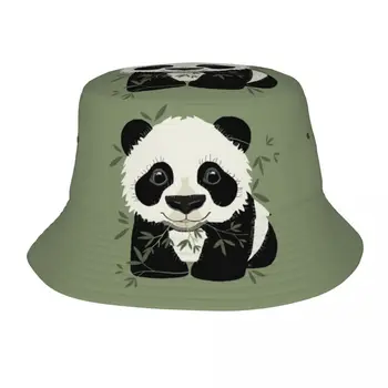 În Aer Liber Găleată Pălărie Urs Panda Drăguț Animale Model Bob Pălării Bărbați Femei Bumbac Pescar Capace Reversibile Pescuit Pălărie De Vară