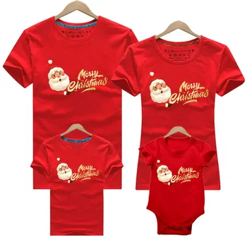 Moș Crăciun Familie de Potrivire Haine Mama și Fiica tricouri Tatăl, Fiul Copii Topuri Realizate cu Bumbac