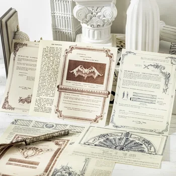 30Pieces Material Rezervați Europene Cronica Decorative Clasice manuale Scris Tampoane Album Tăiat hârtie 173*100MM