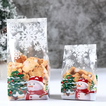 50pcs Drăguț om de Zăpadă din Plastic Cadouri Pungi de Bomboane de Copt Cookie Sac de Ambalare Crăciun Fericit, Anul Nou, Iarnă Decorare Partid Favoruri