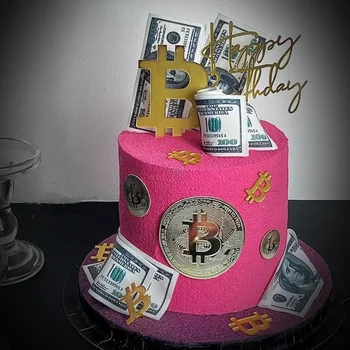 Happy Birthday Cake Topper Acrilice Pic Dolarul SUA Bani Simbol Fată Băiat Ani Tata Petrecerea de Ziua lui Decorare Tort Copilul Semănătorului