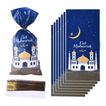 25-50pcs Eid Mubarak Cadou Pungi de Plastic Cookie Punga cu Dulciuri Ramadan Kareem Decor 2023 Islamice Musulmane Consumabile Partid Eid Al-fitr Cadou