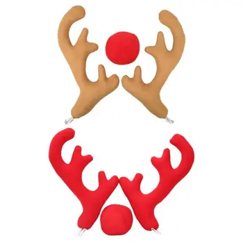 Rudolf Renul Masina De Crăciun Decor Nas Roșu Corn Set Costum Elk Horn Vehicul Ornament Crăciun Ornament Crăciun Consumabile