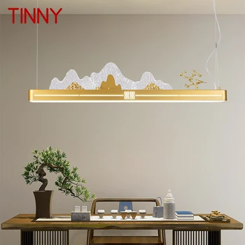 TINNY LED 3 Culori Moderne Lumini Pandantiv Stil Chinezesc Peisaj de Aur de Lux Casa de Ceai Living Candelabru