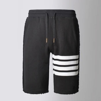 Pantaloni Scurți Bărbați Femei 4-Bar Stripe Vara Fundul Brand De Lux Din Bumbac 100% De Sport Jogger Coreea Style De Înaltă Calitate Shortpants