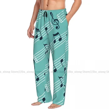 Barbati Casual Pijama de Dormit Pantaloni Sortiment Note Muzicale Lounge Pantaloni Largi Confortabile, îmbrăcăminte de noapte