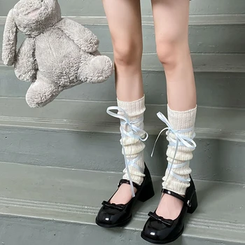 Toamna Și Iarna Tricotate pentru Femei Șosete de Culoare Solidă Bară Verticală Cald Lungime Genunchi Șosete de Moda Harajuku Lolita Șosete