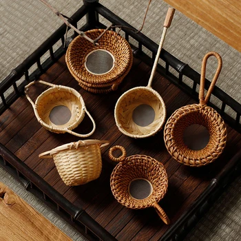 Ceai Bambus Filtre Ceremonia Ceaiului Ustensile De Masa Decor De Masă Teaware Instrument De Bucatarie Japonez Rattan Frunze De Ceai Pâlnie Accesorii