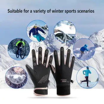 Mănuși de sport cu Touchscreen Compatibilitate Iarna Cald Mănuși pentru Bărbați de Femei Non-alunecare Touchscreen pentru a rula în aer liber
