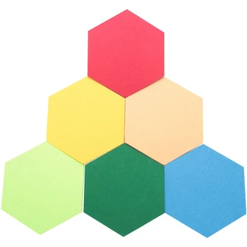 6 Pack Hexagon Simțit Pin Bord Auto Adeziv Buletinul Memo Foto Planșe Colorate Spuma De Perete Decorative Cu 6 Pushpins
