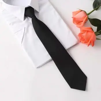 Negru Simplu Clip pe Cravata de Securitate Lega JK Cămașă de Uniformă Costum Cravate Steward Mat Înmormântare Leneș Legături de Gât pentru Bărbați, Femei, Elevi