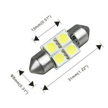 14Pcs LED Pachet de Interior Kit pentru T10 36mm Harta Cupola de Înmatriculare Lumini Alb