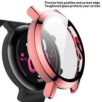 pentru Huawei Watch GT2 Watch 42mm/46mm Galvanizare All-inclusive Coajă de Protecție Caz Acoperire Temperat de Film Protector de Ecran